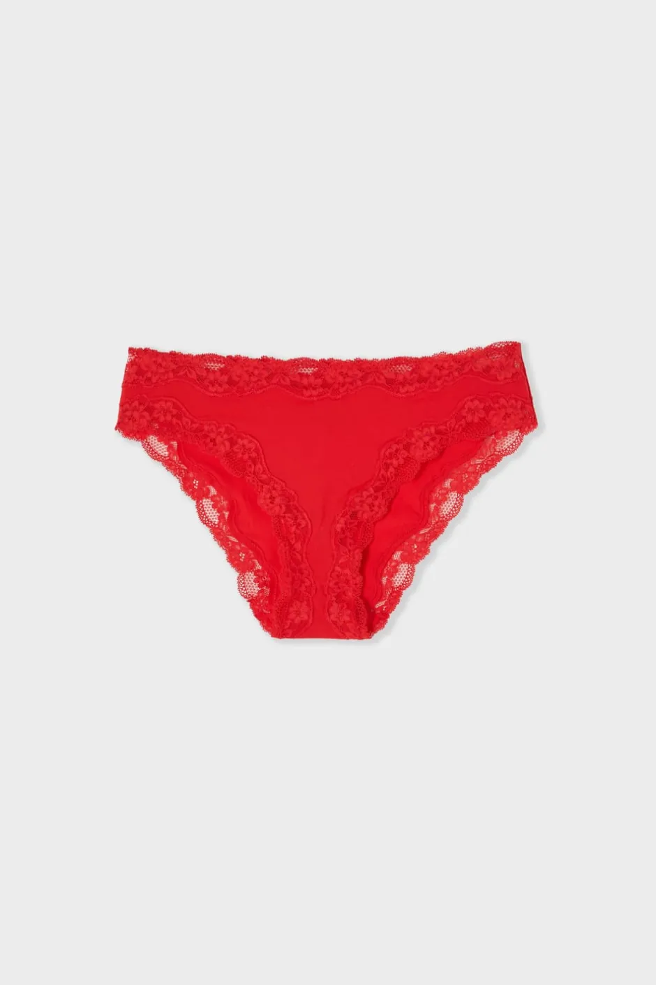 ETAM Braguita|Braga de microfibra con detalles de encaje ROJO
