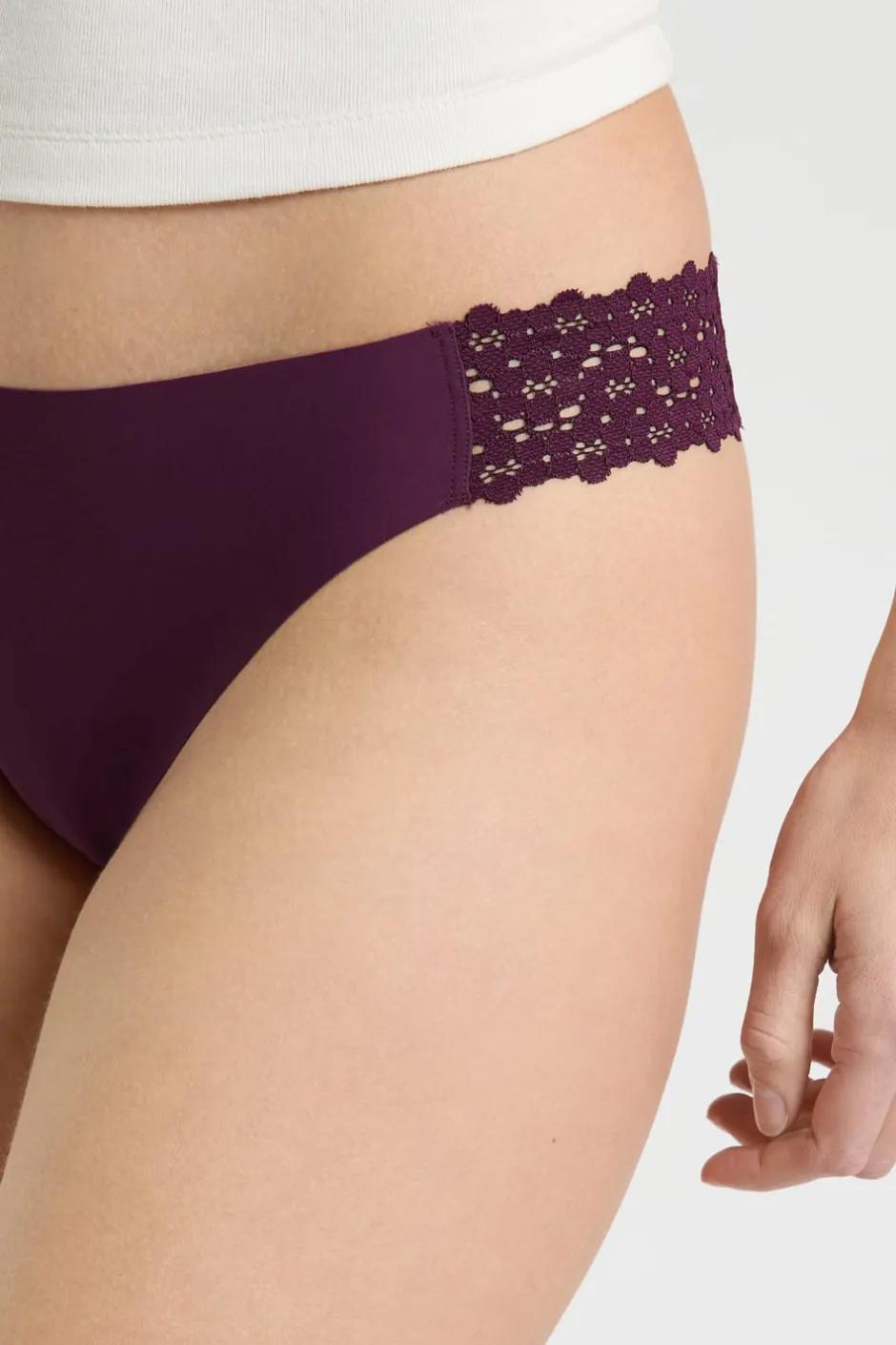 ETAM Braguita|Braguitas Party|Braga de microfibra y encaje MORADO