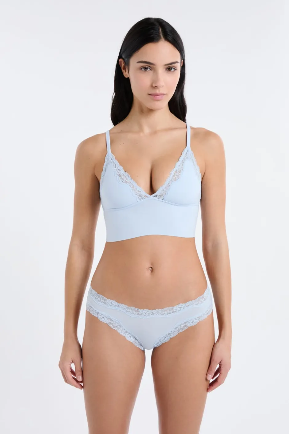 ETAM Braguita|Braga de microfibra y encaje AZUL CIELO
