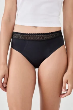 ETAM Braguita|Braguitas Menstruales|Braga menstrual de algodón - Flujo abundante NEGRO