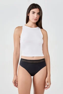 ETAM Braguita|Braguitas Menstruales|Braga menstrual de algodón - Flujo abundante NEGRO