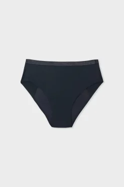 ETAM Talle Alto|Braguita|Braga menstrual de cintura alta - Flujo abundante NEGRO