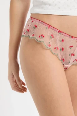 ETAM Brasileña|Braguitas Party|Bragas brasileñas bordadas ROSA EMPOLVADO
