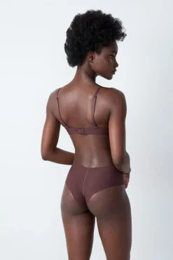 ETAM Braguitas Novias|Braguitas Invisibles|Braguita brasileña de microfibra CHOCOLATE