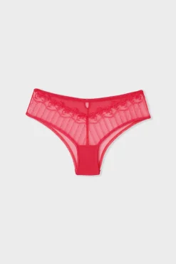 ETAM Brasileña|Braguita brasileña de tul bordado FUCSIA