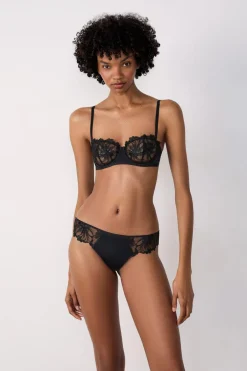 ETAM Brasileña|Braguita brasileña de tul bordado NEGRO
