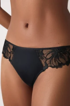 ETAM Brasileña|Braguita brasileña de tul bordado NEGRO