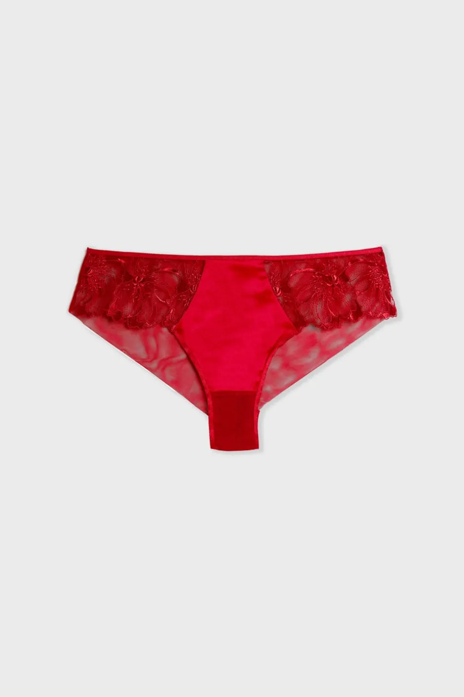 ETAM Brasileña|Braguita brasileña de tul bordado ROJO
