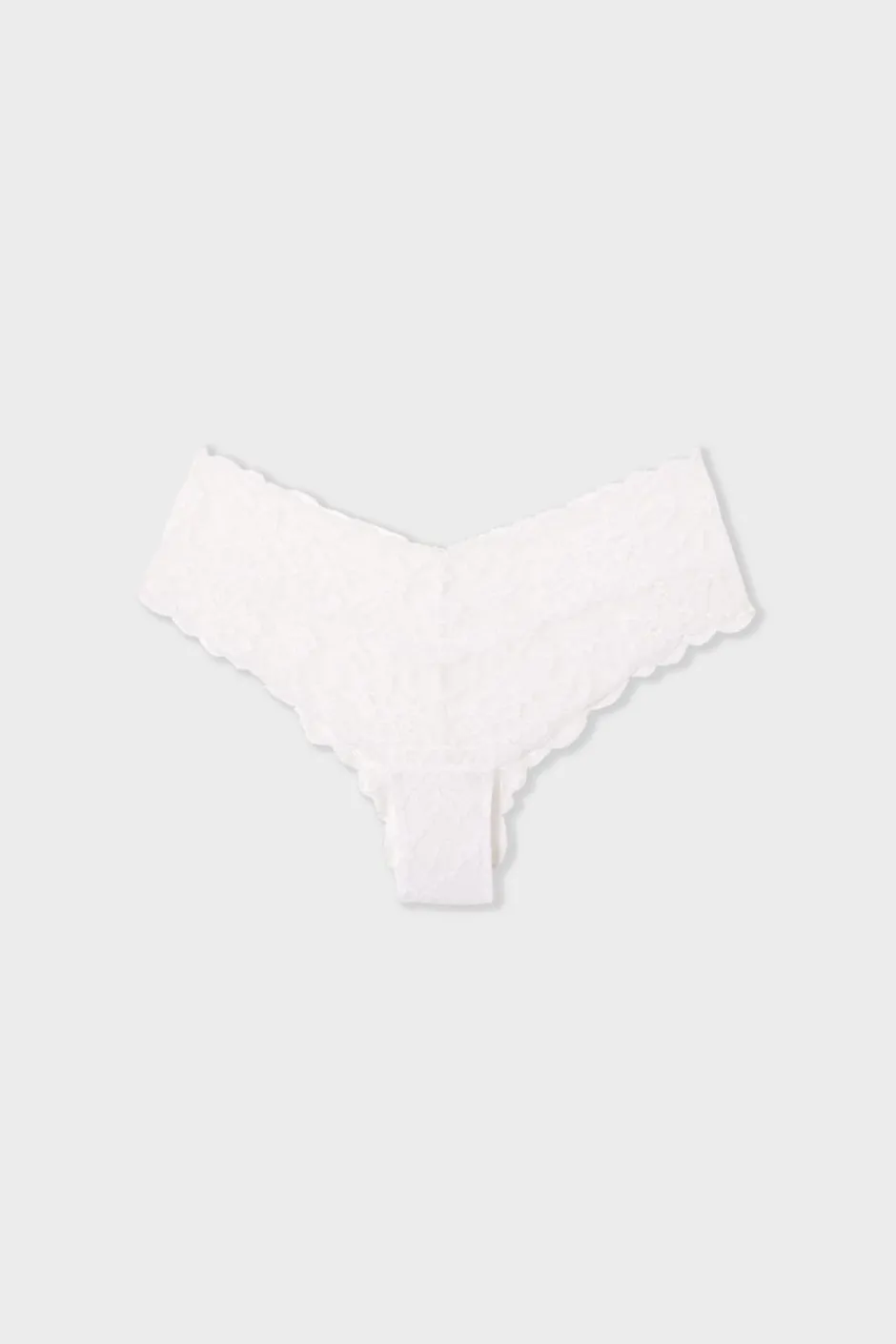 ETAM Braguitas Encaje|Brasileña|Braguita brasileña en V de encaje BLANCO