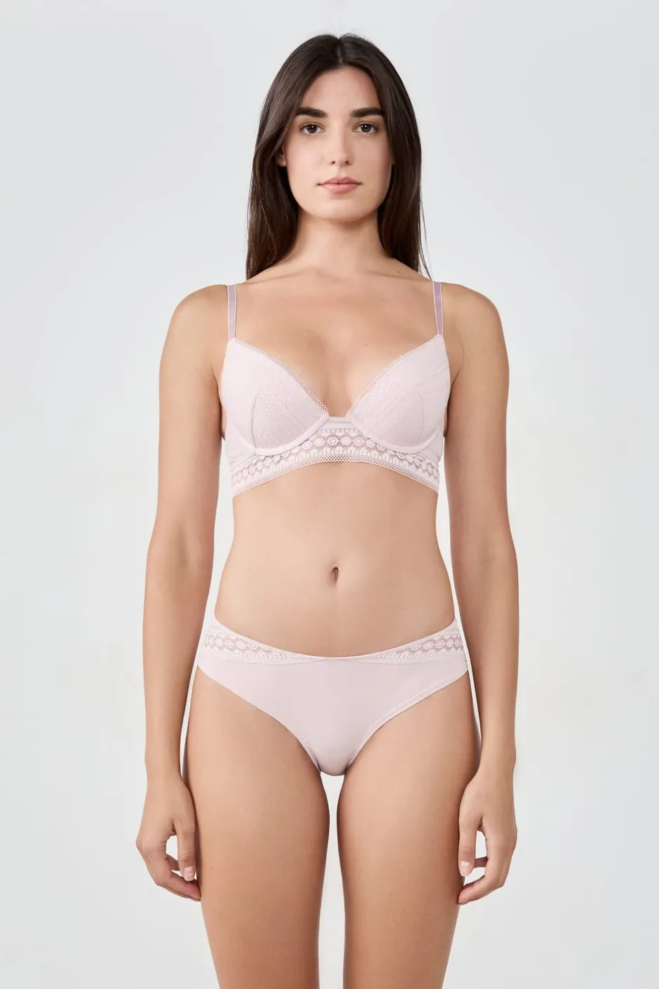 ETAM Braguitas Encaje|Culotte|Braguita culotte con detalle de encaje ROSA EMPOLVADO