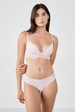 ETAM Braguitas Encaje|Culotte|Braguita culotte con detalle de encaje ROSA EMPOLVADO