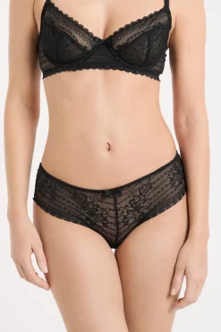 ETAM Braguitas Encaje|Culotte|Braguita culotte de encaje NEGRO