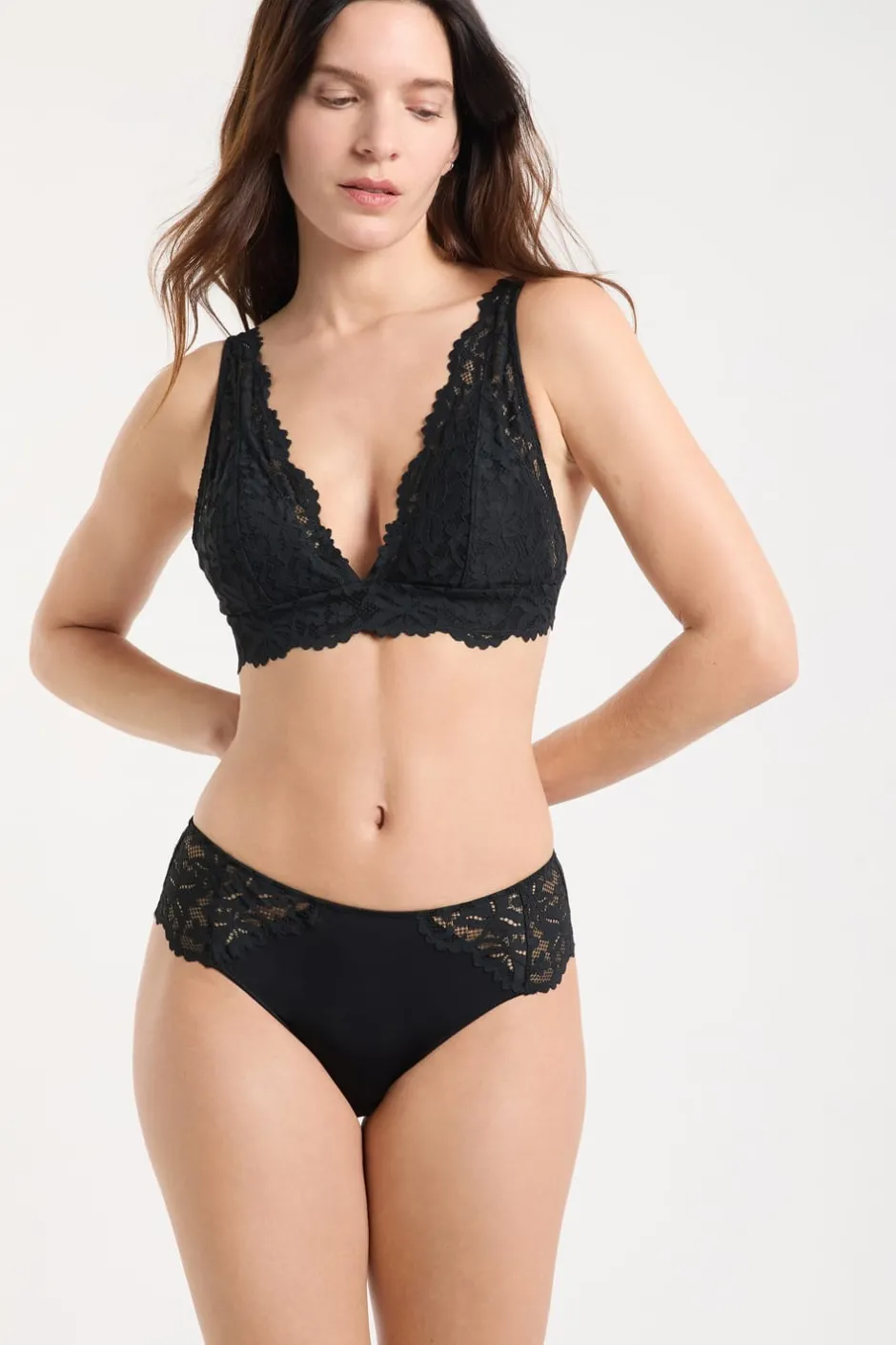 ETAM Braguitas Encaje|Culotte|Braguita culotte de encaje NEGRO