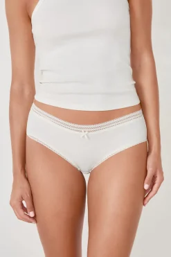 ETAM Culotte|Braguitas Party|Braguita culotte de microfibra con detalle de encaje BLANCO