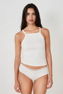 ETAM Culotte|Braguitas Party|Braguita culotte de microfibra con detalle de encaje BLANCO