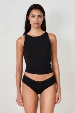 ETAM Culotte|Braguitas Party|Braguita culotte de microfibra con detalle de encaje NEGRO