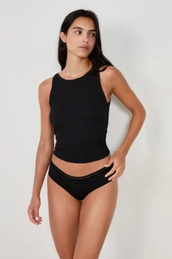 ETAM Culotte|Braguitas Party|Braguita culotte de microfibra con detalle de encaje NEGRO