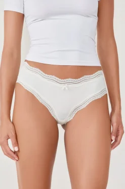 ETAM Culotte|Braguitas Party|Braguita culotte de microfibra con cordones BLANCO