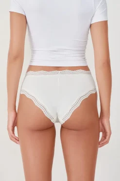 ETAM Culotte|Braguitas Party|Braguita culotte de microfibra con cordones BLANCO