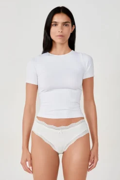 ETAM Culotte|Braguitas Party|Braguita culotte de microfibra con cordones BLANCO