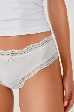 ETAM Culotte|Braguitas Party|Braguita culotte de microfibra con cordones BLANCO