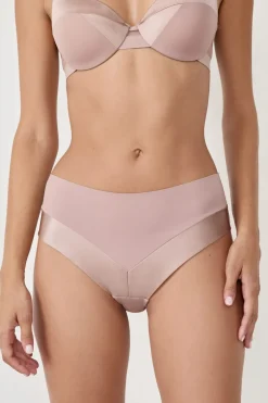 ETAM Braguitas Novias|Braguitas Invisibles|Braguita culotte de microfibra satinada TOPO