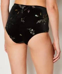 ETAM Braguita|Braguita culotte de terciopelo bordado NOIR