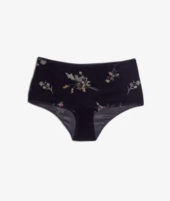 ETAM Braguita|Braguita culotte de terciopelo bordado NOIR