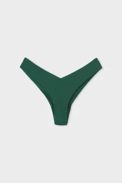 ETAM Brasileñas|Braguita de bikini brasileña de pierna alta con acabado satinado ESMERALDA