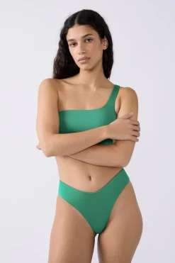 ETAM Brasileñas|Braguita de bikini brasileña de tiro alto VERDE