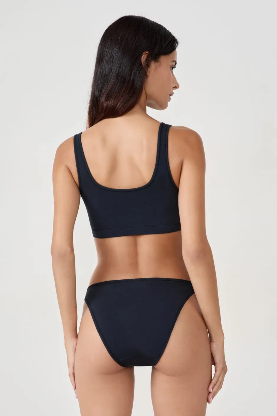ETAM Braguita|Braguita de bikini de algodón NEGRO