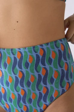 ETAM Talle Alto|Braguita de bikini de cintura alta brillante ESTAMPADO