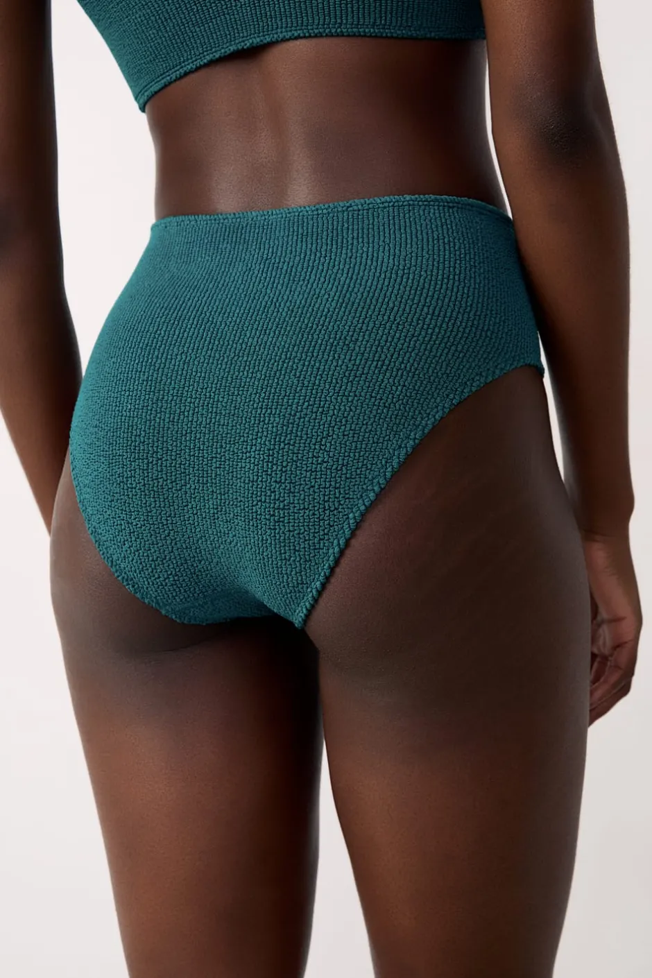 ETAM Bikini|Talle Alto|Braguita de bikini de talle alto en tejido elástico VERDE