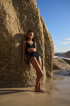 ETAM Bikini|Talle Alto|Braguita de bikini de talle alto NEGRO