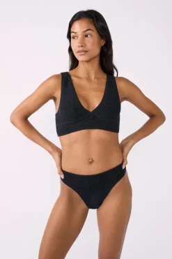 ETAM High Leg|Braguita de bikini de tiro alto brillante PLATA