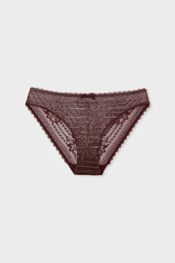 ETAM Braguitas Encaje|Braguita|Braguita de encaje con efecto brillante BURDEOS GRANATE