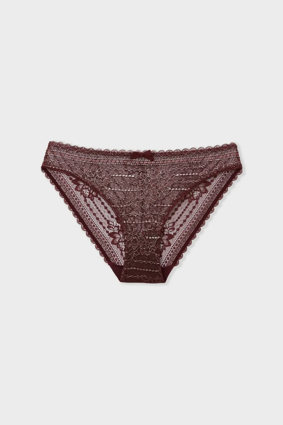 ETAM Braguitas Encaje|Braguita|Braguita de encaje con efecto brillante BURDEOS GRANATE