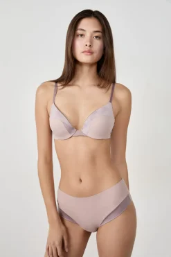 ETAM Braguitas Invisibles|Culotte|Braguita de microfibra satinada TAUPE