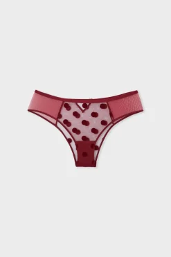 ETAM Brasileña|Braguita hipster bordado BURDEOS GRANATE