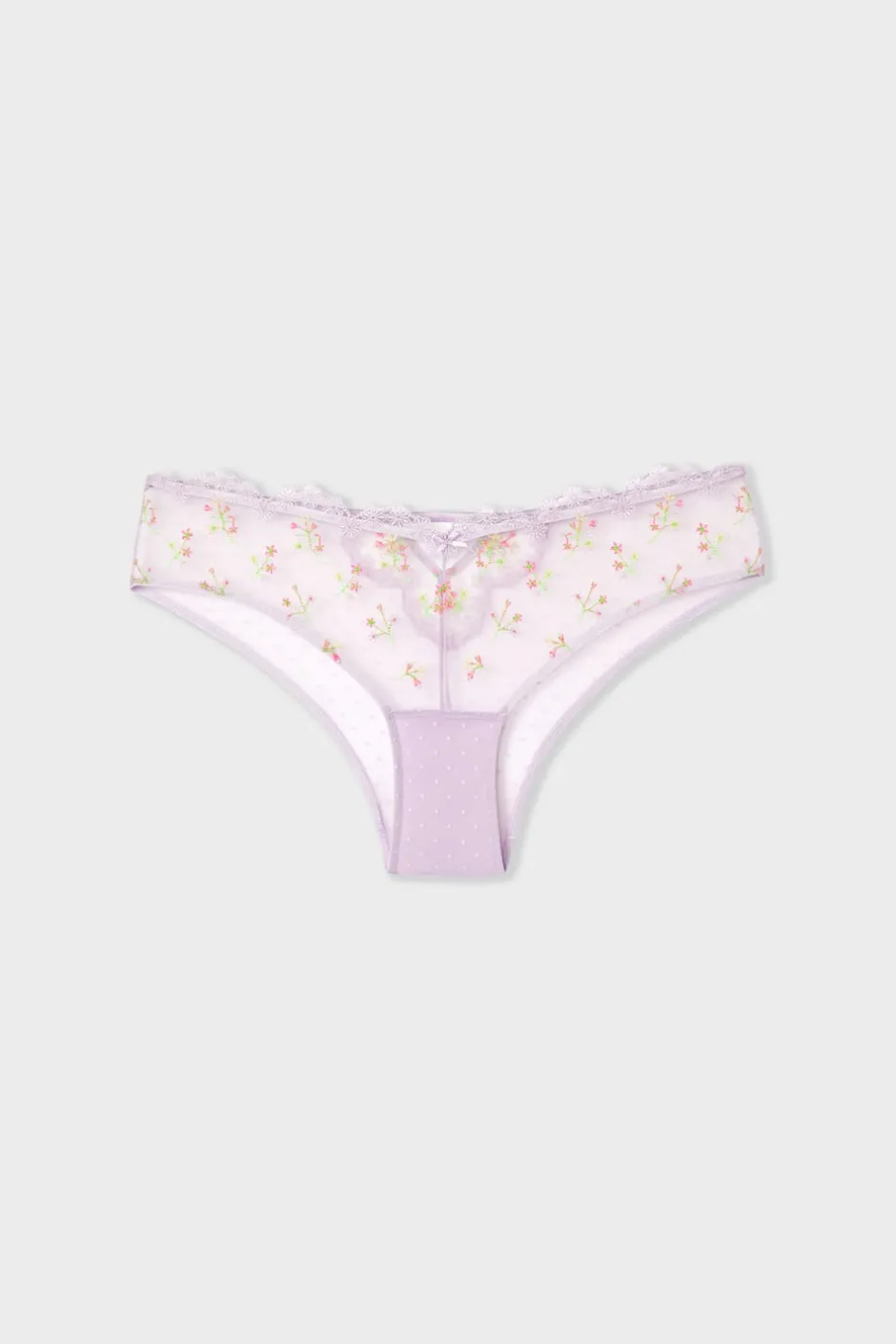 ETAM Brasileña|Braguita hipster con detalles bordados LILA