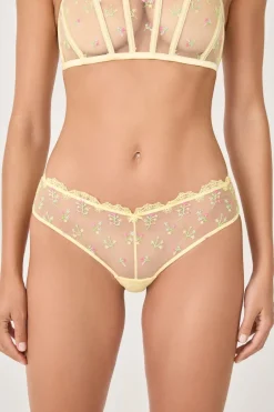 ETAM Brasileña|Braguita hipster con detalles bordados VAINILLA