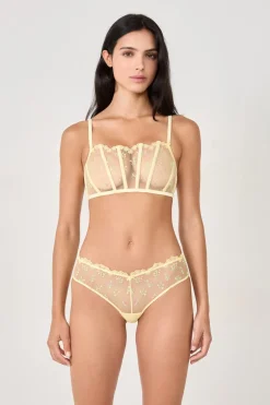 ETAM Brasileña|Braguita hipster con detalles bordados VAINILLA