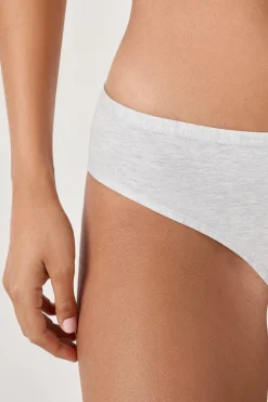 ETAM Brasileña|Braguita hipster de algodón orgánico elástico PLATA
