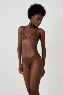 ETAM Brasileña|Novedades Braguitas|Braguita hipster de tul MARRÓN