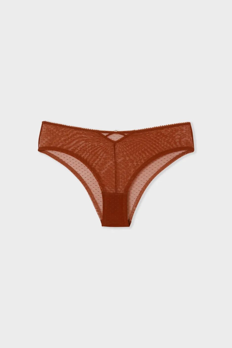 ETAM Brasileña|Novedades Braguitas|Braguita hipster de tul MARRÓN