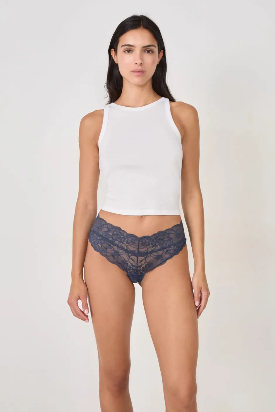 ETAM Braguitas Encaje|Brasileña|Braguita hipster V-shape de encaje AZUL