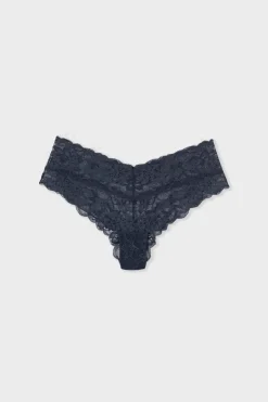 ETAM Braguitas Encaje|Brasileña|Braguita hipster V-shape de encaje AZUL