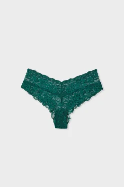 ETAM Brasileña|Braguitas Encaje|Braguita hipster V-shape de encaje ESMERALDA