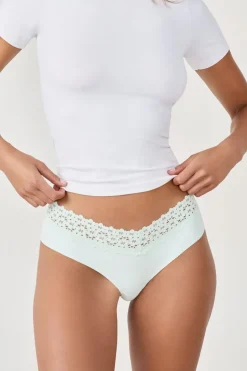 ETAM Brasileña|Braguita hipster V-shape de microfibra y encaje ESMERALDA