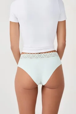 ETAM Brasileña|Braguita hipster V-shape de microfibra y encaje ESMERALDA